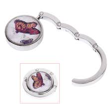 Lnhf Free Shipping Ladies Butterfly Pattern Folding Handbag Purse Hanger Hook For Table Women Accessories Bags Bag Hanger Hanger Hooks