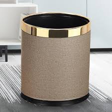 Top picks related reviews newsletter. Metal Trash Can 10l Waste Bin Leather Outside Double Layer Garbage Rubbish Container Case Open Top Floor Stand For Hotel Office Waste Bins Aliexpress
