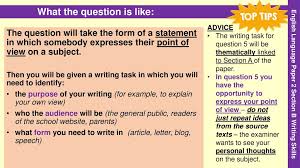 The letter shows good awareness of audience and the reader's interest is maintained throughout. English Language Paper 2 Question 5 Viewpoint Writing Ppt Download