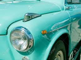 Closeup Front Part Of Old Vintage Soviet Russia White Car In Stock Photo Picture And Royalty Free Image Image 101369501