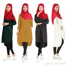 شراء المرأة التركية ملابس النساء المسلمات قميص طويل قمم الإسلامية Musulmane  الملابس دبي قفطان الملابس التركية الإسلامية الظلام الأخضر القفطان دبي رخيص  | التسليم السريع والجودة | Ar.Dhgate