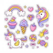 Colorful Cute Unicorn And Desserts Sticker Pack Cute Stickers Girl Power Stickers Cute Unicorn