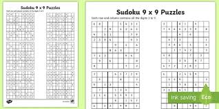 These puzzles come in sets of four and are free for you to print as pdf files. Printable Sudoku Worksheets 9 X 9 Sudoku Worksheet