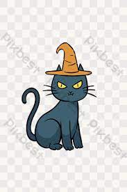 Halloween Drawing Black Cat Wizard Hat Funny Illustration Png Images Psd Free Download Pikbest Funny Illustration Png Images Cartoon Design