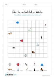Lerne das kleine 1x1 mit dem einmaleinsblumen für das kleine einmaleins ✓ für klasse 2 in der grundschule / volksschule ✓ kleines 1x1 zum ausdrucken zum einmaleins lernen. Ein Kostenloses Mathe Arbeitsblatt Zum Thema Hundertertafel Auf Dem Die Kinder Eine Hundertertafel Zum Winter F Arbeitsblatter Kinder Mathe Mathe Unterrichten
