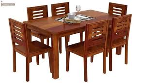 Buy Janet 6 Seater Dining Table Set Honey Finish Online In India Wooden Street 6 Seater Dining Table Wooden Dining Table Set Dining Room Table Decor