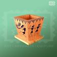warli painting wooden pen holder