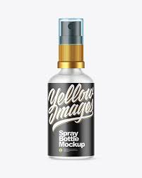 Download Frosted Glass Spray Bottle Mockup In Bottle Mockups On Yellow Images Object Mockups