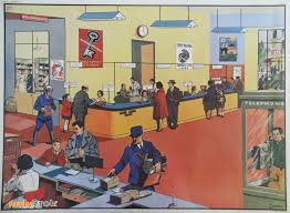 Ancienne Affiche Scolaire La Poste Dessin D Lordey Editions M D I St Germain En Laye Imprimeries Oberthur Affiches Scolaires La Poste Affiche