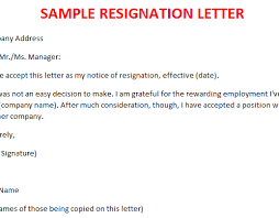 Resignation Letter Legal Documents
