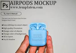Free Airpod Psd Template Mockup Editable File With Smart Object In 2020 Psd Templates Templates Free Design Templates