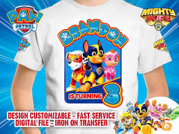 Paw Patrol T Shirt Design For Birthday Boy Paw Patrol Mighty Pups Design For Tshirt Paw Patrol Tshirt Paw Patrol Mighty Pup Super Paw Shirt Paw Patrol Party Paw Patrol Party Paws Shirt Paws T Shirt