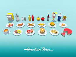 Food is used to get information out of someone. American Diner Food 3d Model Cgtrader
