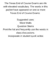Ctet answer key paper 2 english paper 2 english language 1 for question # 93 (missed ) answer : Vocabulary The Staar English I And Ii Eoc Tests By The Protagonist