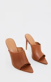 4 the men who love 2 see females in high heeled mules or slides!!! Camel Pu Pointed High Heeled Mules Shoes Prettylittlething Qa