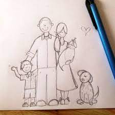 Рисунок семьи карандашом