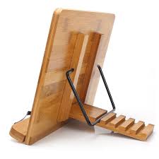 Bamboo Book Standhengsheng Adjustable Book Holder Tray And Page Paper Clipscookbook Reading Desk Portable S Wooden Book Stand Woodworking Projects Diy Wood Diy