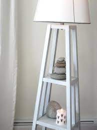 Gray floor lamp with shelf. Floor Lamp With Natural Rock Accents Home Decor Floor Lamp With Shelves Home