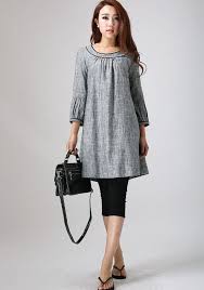Pin By Sandy Perry On Tops In 2020 Gray Dress Women Ladies Mini Dresses Linen Clothes