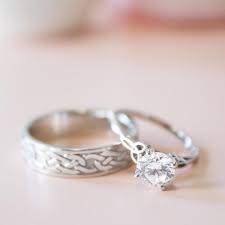 18k White Gold Celtic Love Knot Ring Celtic Wedding Rings Wedding Rings Vintage Wedding Ring Sets