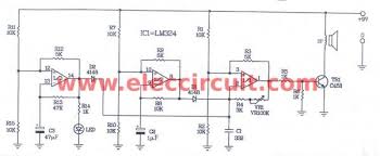 Make Cricket Buzzer Generator Circuit Using Lm324 Eleccircuit Com Buzzer Circuit Diagram Circuit