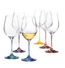 Add a touch of vintage style to any gathering. Bohemia Crystal Spectrum Rainbow Colored Crystal Wine Glasses Set Of 6 12 Oz Each Base A Different Color Lead Free Buy Online In Cayman Islands At Cayman Desertcart Com Productid 145231993
