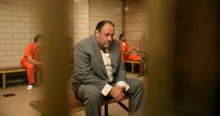 Tony Waiting For His Lawyer They Often Arrested Tony But They Couldn T Keep Him In Jail For Long The Sopranos Sopranos Great Tv Shows Best Tv Shows