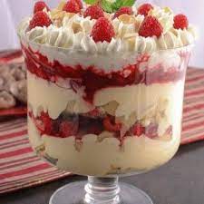 Classic English Trifle Poached Pear And Raspberry Trifle With Almond Pound Cake Christmas Trifle Desserts Trifle Recipe