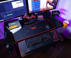 Eureka Ergonomic Colonel Series Z1 S Gaming Computer Desk With Rgb Led Lighting Controller Stand Cup Holder Headphone Hook Home Office Gaming Table Black Gaming Desk Gaming Computer Desk Gaming Desk