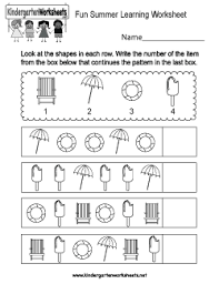 free kindergarten summer worksheets keeping kids learning in the summer