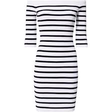 Black And White Striped Off The Shoulder Dress Tara Striped Knit Dress 239 Liked On Polyvore Featuring Dresses Pattern Off The Shoulder Dress Black And White Print Dress Striped Of Striped Knit Dress