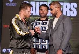 Canelo alvarez faces billy joe saunders in a super middleweight title bout with alvarez's wbc and wba super middleweight titles and saunders' wbo super middleweight title on the line on saturday, may 8, 2021 (5/8/21) at at&t stadium in arlington, texas. 1nbgkkw24vsylm