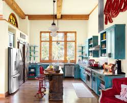retro vintage red and turquoise kitchen