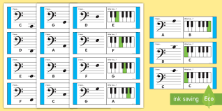 Bass Clef Piano Musical Note Recognition Loop Cards Bass