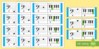 bass clef piano musical note recognition loop cards bass