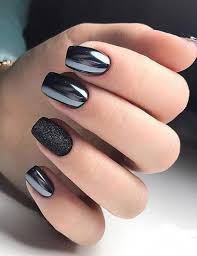 Schattigenagels In 2020 Black Nail Designs Short Square Nails Fabulous Nails