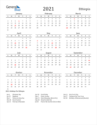 The ethiopian christmas coincides with the date of this observance in the eastern orthodox dispensation. 2021 Ethiopia Calendar With Holidays