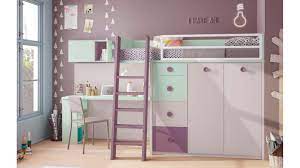 Le lit mezzanine enfant de la collection cancun est un mobilier moderne au design simple, mais très élégant. Lit Mezzanine Enfant Compact Colore Avec Bureau Glicerio So Nuit