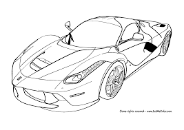 The colors for ferrari found in the logo are yellow, black, green, white and red. Ferrari Laferrari Coloring Page Letmecolor