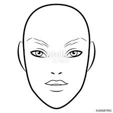 Men Face Chart Makeup Artist Blank Template Vector