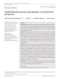 PDF) Financial burden among cancer patients: A national‐level perspective