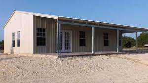 We build eco friendly, hurricane proof homes that resist wind, hail, insects, and floods. 24x40 Metal Frame Building With Large Front Porch Texwin