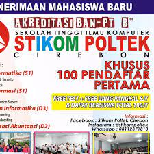 Stikom poltek cirebon adalah sekolah tinggi ilmu komputer, dan termasuk deretan kampus termahal di cirebon, kampus yang didalamnya mempelajari ilmu komputer, bisa disebut sekolah it. Stikom Poltek Cirebon Posts Facebook