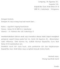 Dengan hormat, saya selaku wali murid dari: Contoh Surat Izin Sakit Anak Sekolah Smp Berbagi Contoh Surat