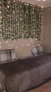 Ivy Vine Wall With Curtain Fairy Lights Room Inspiration Bedroom Redecorate Bedroom Room Design Bedroom