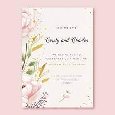 Modelo De Convite De Casamento Com Flor Grande Digital Wedding Invitations Design Wedding Invitation Vector Digital Wedding Invitations