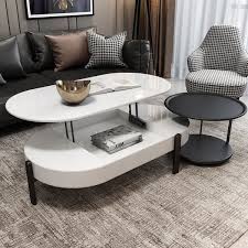 Brown/gold medium round wood coffee table with lift top. Lift Top Storage Coffee Table And Side Table Set Modern Oval Coffee Table White And Black