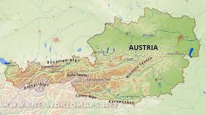 Plan your trip with us. Austria Physical Map