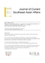 There are so many variables which are in controlled by the current government which make it unshakable. Pdf Malaysia S 2008 General Election Transition From Single Party Dominance