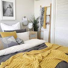 The focal point of any bedroom should be the bed, and gray is a great color to use to help you drift off to sleep. 429 Gostos 15 Comentarios Seek Style Seekandstyle No Instagram Been Wondering Whether You Shoul Yellow Bedroom Decor Aesthetic Bedroom Yellow Bedroom